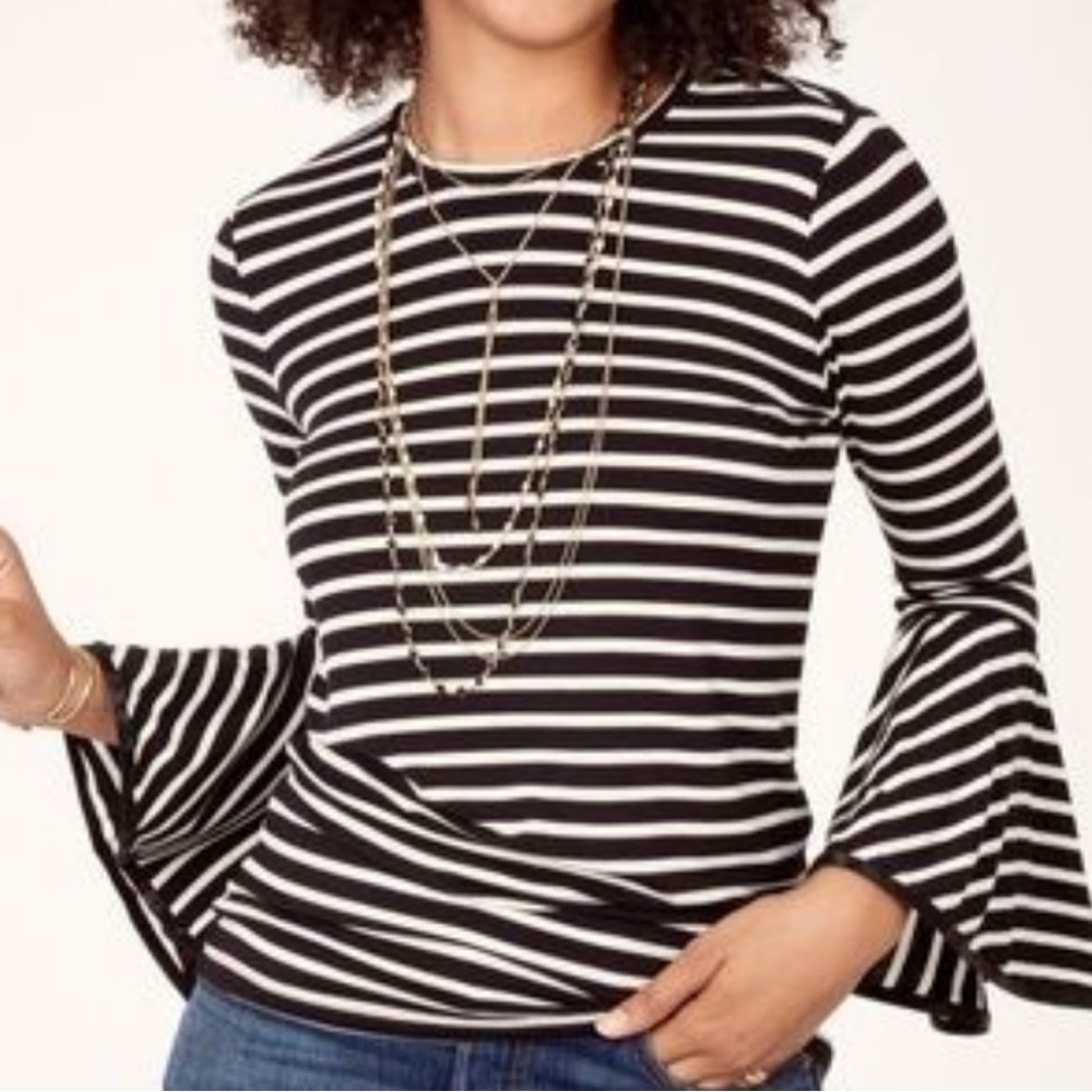Striped Black and White Women's Top